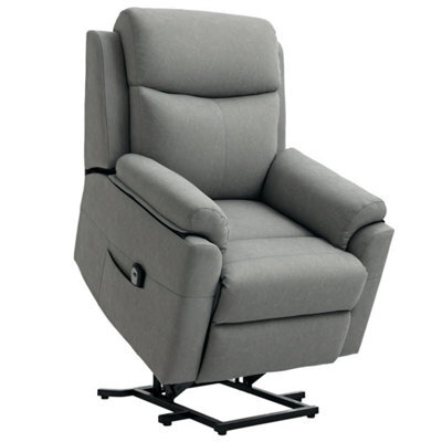 Grey Power Lift Chair Electric Riser Recliner With Remote Control And Side Pocket - image 1
