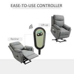 Grey Power Lift Chair Electric Riser Recliner With Remote Control And Side Pocket - thumbnail 4