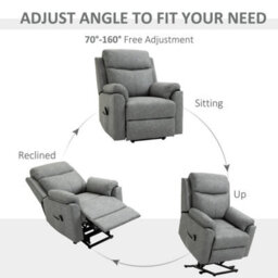 Grey Power Lift Chair Electric Riser Recliner With Remote Control And Side Pocket - thumbnail 3