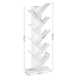 8 Tier Tree Bookshelf, Floor Standing Bookcase With Shelves - thumbnail 2