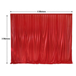 Neel Blue 3X6 M Ice Silk Backdrop Curtain Photography Scenery For Christmas Events Decor, Red - thumbnail 2