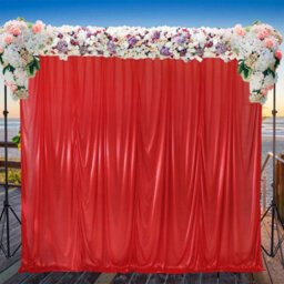 Neel Blue 3X6 M Ice Silk Backdrop Curtain Photography Scenery For Christmas Events Decor, Red - thumbnail 7