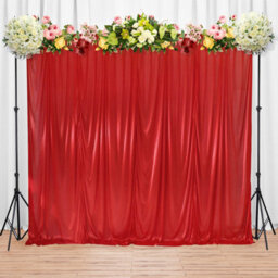Neel Blue 3X6 M Ice Silk Backdrop Curtain Photography Scenery For Christmas Events Decor, Red - thumbnail 6