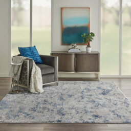 Grey Blue Modern Floral Optical/ (3D) Rug Easy To Clean Living Room And Bedroom-160Cm X 221Cm - thumbnail 2