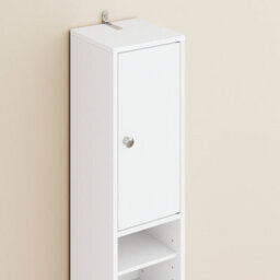 Sobuy Bzr34-Ii-W,tall Bathroom Storage Cabinet - Slim Bathroom Unit,compact Bathroom Furniture,white,w20Xd20Xh180 - thumbnail 7
