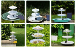 Solar Bird Bath Water Fountain Detachable Diy Water Landscaping Fountain For Bird Bathing Garden Decoration, Outdoor Bird Feeder - thumbnail 4