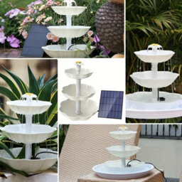 Solar Bird Bath Water Fountain Detachable Diy Water Landscaping Fountain For Bird Bathing Garden Decoration, Outdoor Bird Feeder - thumbnail 3