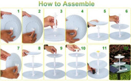 Solar Bird Bath Water Fountain Detachable Diy Water Landscaping Fountain For Bird Bathing Garden Decoration, Outdoor Bird Feeder - thumbnail 2