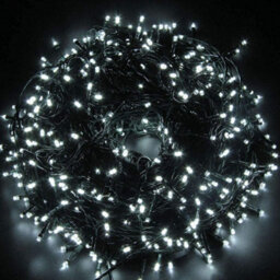 Shatchi 200 Leds Fairy String Lights Cool White Green Cable 8 Modes Mains Powered Memory Auto Timer