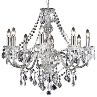 Ceiling Chandelier Pendant Light Chrome 8X Bulb Vintage Feature Lamp Holder - image 1