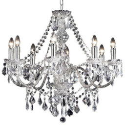 Ceiling Chandelier Pendant Light Chrome 8X Bulb Vintage Feature Lamp Holder