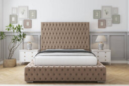 "Sloomy Ambassador Mink Plush Bed Frame With Mattress With 50""  Upholstered Headboard 2'6 Small Single" - thumbnail 1