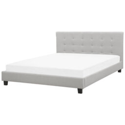 Beliani Waterbed Fabric La Rochelle 180 X 200 Cm (Eu Super King) Light Grey - thumbnail 1