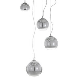 Luminosa Lighting Luminosa Modern Hanging Pendant Chrome 4 Light  With Glass Shade, E27 - thumbnail 1
