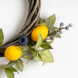 Scottish Everlastings Ltd. Scottish Everlastings Artificial 40Cm Lemon & Berry Wreath On Twisted Base - thumbnail 3