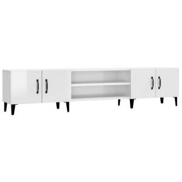 Berkfield Modern Tv Cabinet High Gloss White 180X31.5X40 Cm Engineered Wood - thumbnail 1