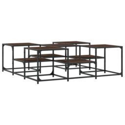 Berkfield Coffee Table Brown Oak 121X121X40 Cm Engineered Wood - thumbnail 2