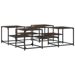 Berkfield Coffee Table Brown Oak 121X121X40 Cm Engineered Wood - thumbnail 7