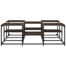 Berkfield Coffee Table Brown Oak 121X121X40 Cm Engineered Wood - thumbnail 5