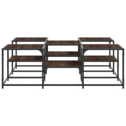 Berkfield Coffee Table Brown Oak 121X121X40 Cm Engineered Wood - thumbnail 6