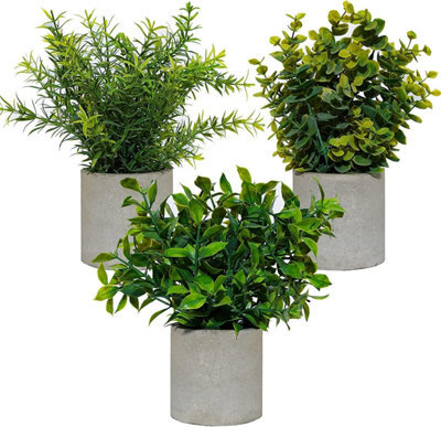 Xample Set Of 3 Artificial Plants In Pot Bohemian Style Fake Potted Plants For Indoor, Home & Office Desk,boho Farmhouse Decoration Plant - image 1