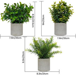Xample Set Of 3 Artificial Plants In Pot Bohemian Style Fake Potted Plants For Indoor, Home & Office Desk,boho Farmhouse Decoration Plant - thumbnail 8