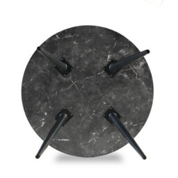 Sonara 100Cm Round Dining Table With Rustic Engineered Wood Top And Metal Legs - thumbnail 6