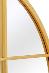 Mirroroutlet The Fenarc Gold Metal Framed Arched Window Wall Mirror 180Cm X 90Cm - thumbnail 6