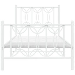 Berkfield Metal Bed Frame Without Mattress With Footboard White 80X200Cm - thumbnail 4