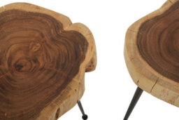 Orsina Set Of 2 Acacia Wood Side Tables, Contemporary Side Table Set For Loungee, Living Room, Bedroom - thumbnail 5