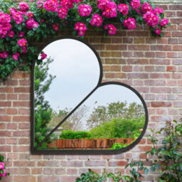 Mirroroutlet The Corde Black Metal Framed Heart Shaped Garden Mirror 80Cm X 80Cm - thumbnail 2