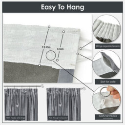 Emma Barclay Dusk Blackout Velvet Pencil Pleat Curtains, Silver - 66 X 72 Inch Pair - thumbnail 4
