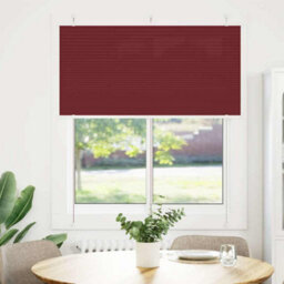 Berkfield Pleated Blind Bordeaux Red 120X100 Cm Fabric Width 119.4 Cm Polyester - thumbnail 2