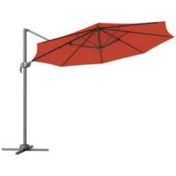 Outsunny 3 X 3(M) Cantilever Parasol Garden Umbrella With Cross Base Orange - thumbnail 2