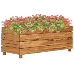 Berkfield Durable Raised Bed 100X40X38 Cm Recycled Teak And Steel - thumbnail 2