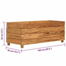 Berkfield Durable Raised Bed 100X40X38 Cm Recycled Teak And Steel - thumbnail 8