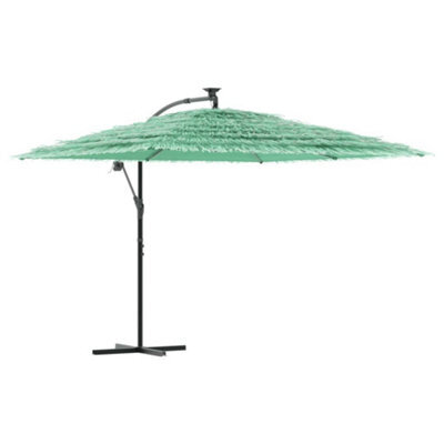 Berkfield Durable Garden Parasol With Steel Pole Green 290X290X238 Cm