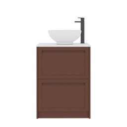 Royal Bathrooms Royal Bathroom Elmore 600mm Terracotta Clay Freestanding Bathroom Vanity Unit 2 Drawer Plain White Worktop With Breeze Basin - thumbnail 7
