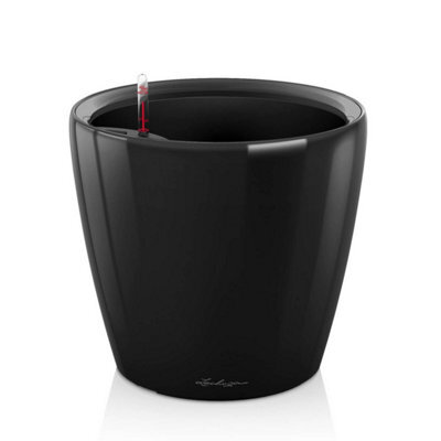 Lechuza Classico 28 Ls Black High-Gloss Plastic Self-Watering Planter With Substrate And Water Level Indicator D28 H26 Cm - image 1