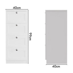 Fwstyle Artus Chest Of Drawers 4 Drawer White Deep Storage - thumbnail 6