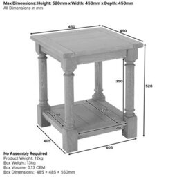 The Furniture Market Classic Whitewash Oak Lamp Table Solid Oak Frame, Hand Turned Column Legs, Lower Shelf, Bead Moulded Freeze - thumbnail 8