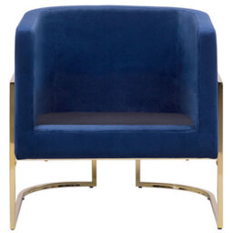 Beliani Armchair Sirkka Velvet Dark Blue - thumbnail 6