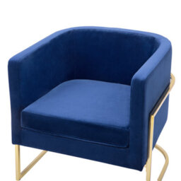 Beliani Armchair Sirkka Velvet Dark Blue - thumbnail 7