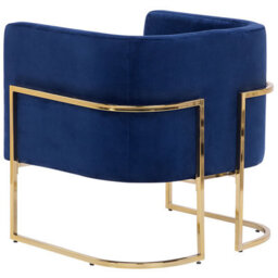 Beliani Armchair Sirkka Velvet Dark Blue - thumbnail 4