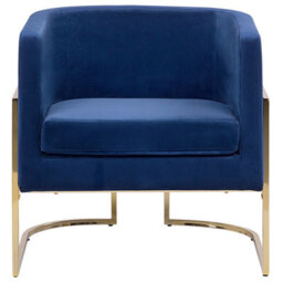 Beliani Armchair Sirkka Velvet Dark Blue - thumbnail 5