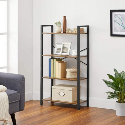 Songmics 4-Tier Bookshelf, Storage Rack With Steel Frame, 120 Cm High, For Living Room, Office, Study, Hallway, Industrial Style - image 1