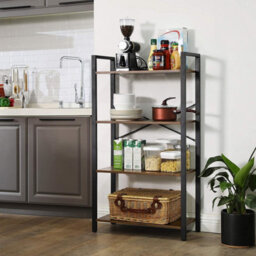Songmics 4-Tier Bookshelf, Storage Rack With Steel Frame, 120 Cm High, For Living Room, Office, Study, Hallway, Industrial Style - thumbnail 2