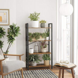 Songmics 4-Tier Bookshelf, Storage Rack With Steel Frame, 120 Cm High, For Living Room, Office, Study, Hallway, Industrial Style - thumbnail 3
