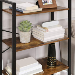 Songmics 4-Tier Bookshelf, Storage Rack With Steel Frame, 120 Cm High, For Living Room, Office, Study, Hallway, Industrial Style - thumbnail 5
