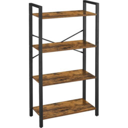 Songmics 4-Tier Bookshelf, Storage Rack With Steel Frame, 120 Cm High, For Living Room, Office, Study, Hallway, Industrial Style - thumbnail 4